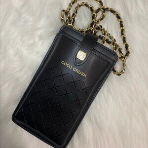 Chanel Coco Crush GWP novelty Cellphone holder with detachable chain - BLACK